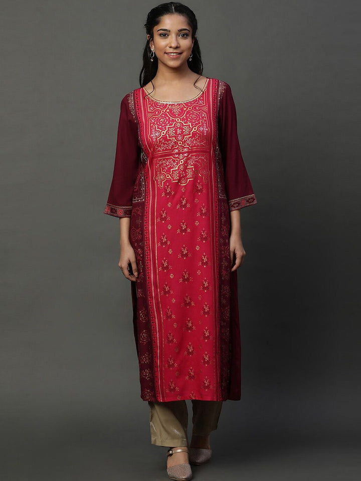 AURELIA Ethnic Motifs Printed Straight Kurta