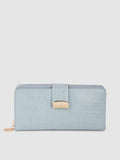 Lino Perros Women Blue Animal Printed PU Structured Two Fold Wallet