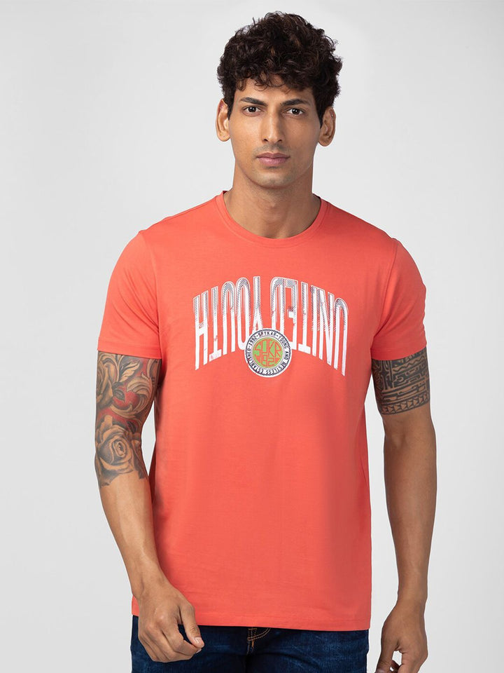 SPYKAR Men Typography Printed Slim Fit T-shirt