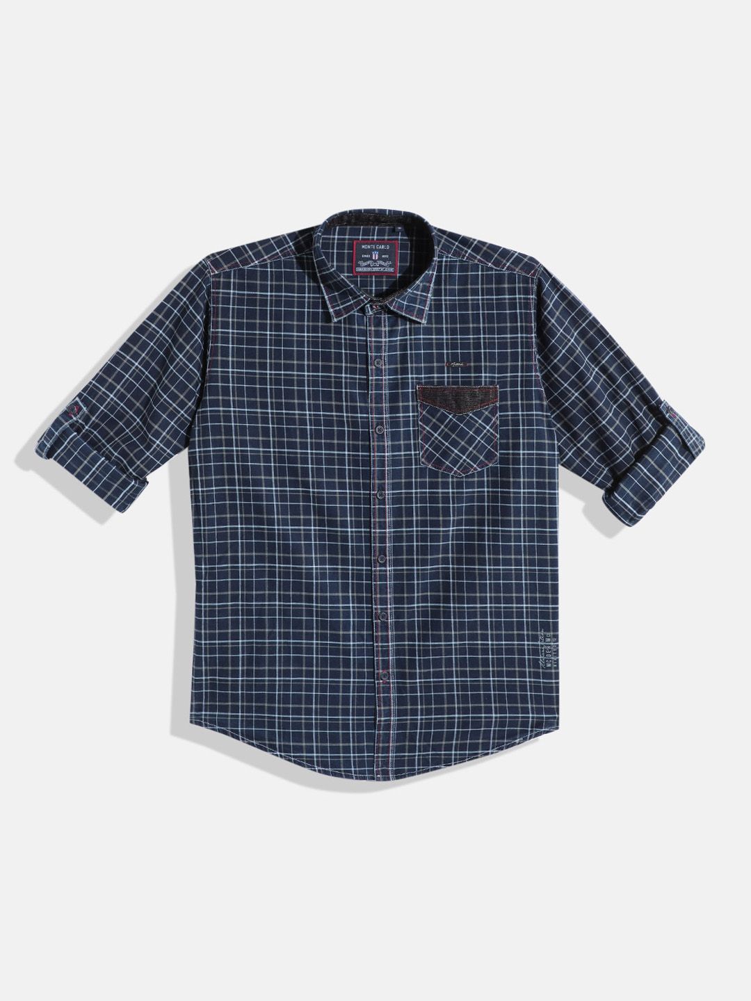 Monte Carlo Boys Tartan Checked Casual Smart Fit Shirt