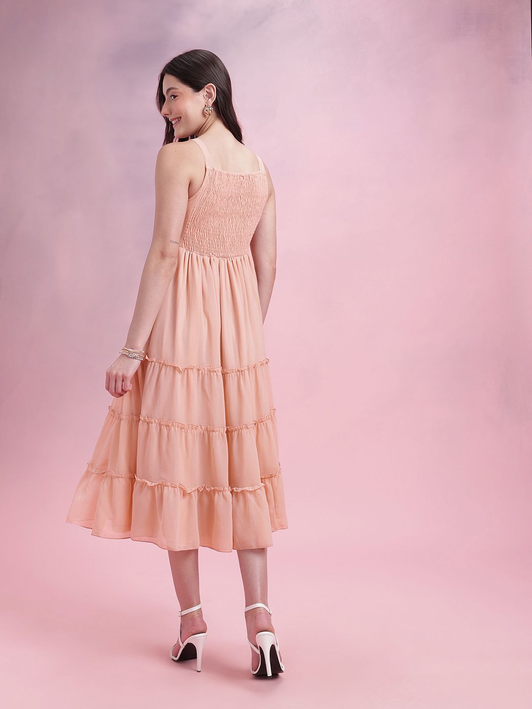 DressBerry Ruffled Fit & Flare Midi Dress