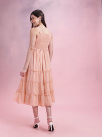 DressBerry Ruffled Fit & Flare Midi Dress