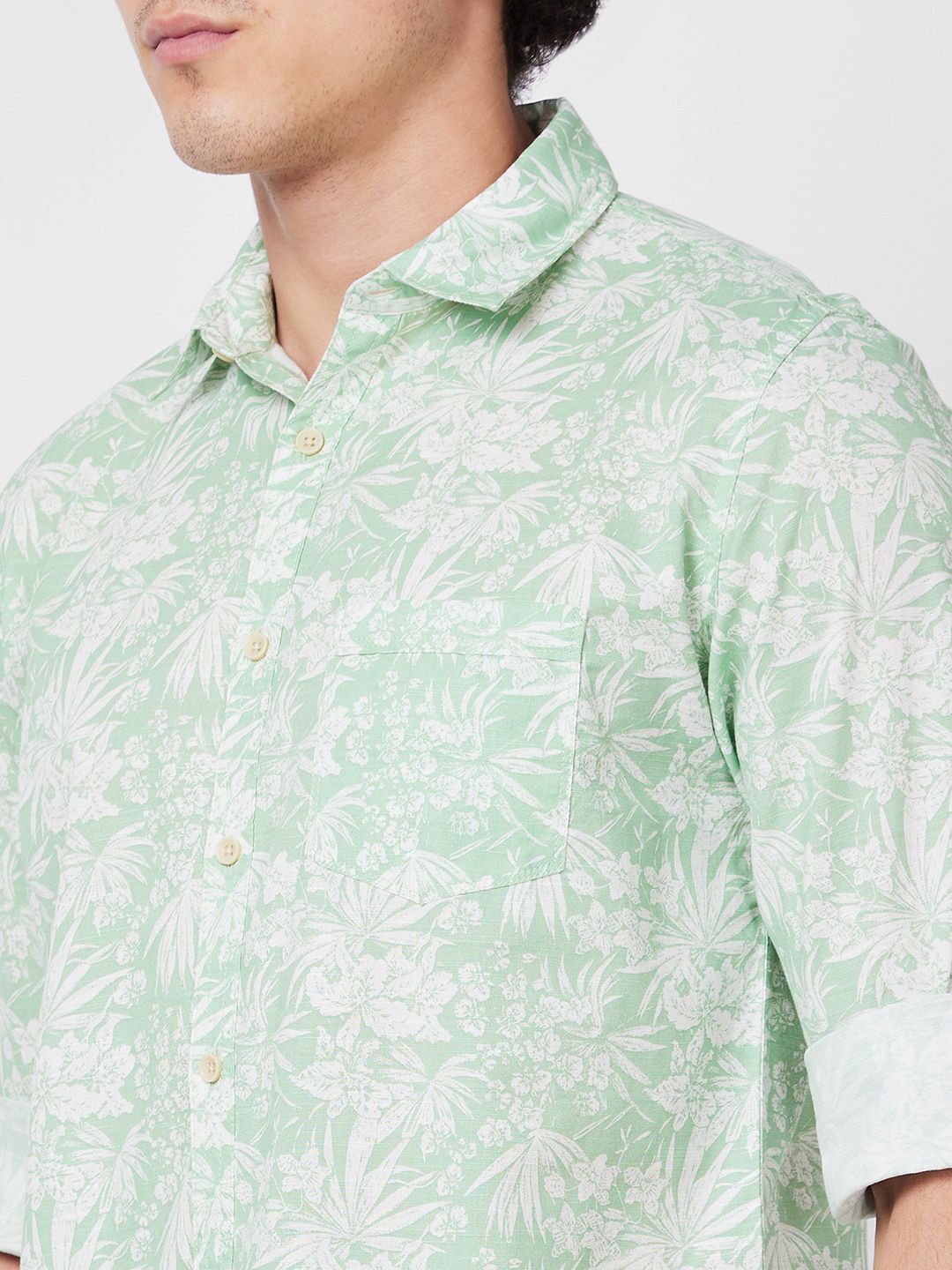 SPYKAR Floral Printed Cotton Casual Shirt