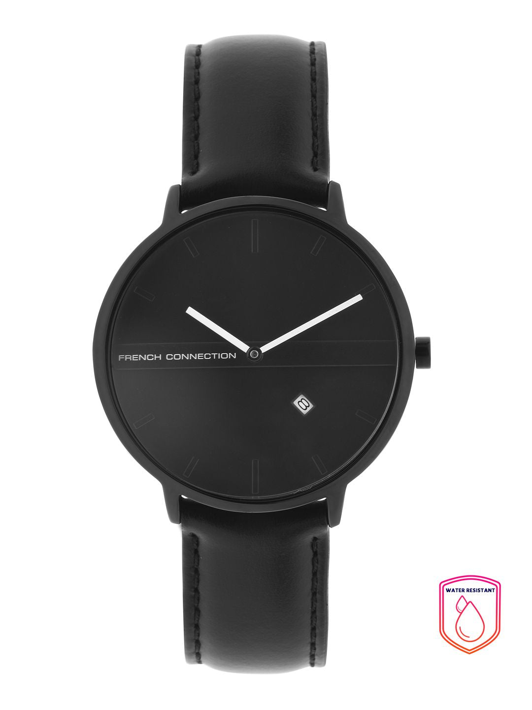 Sambungan Perancis Lelaki Hitam Analog Watch