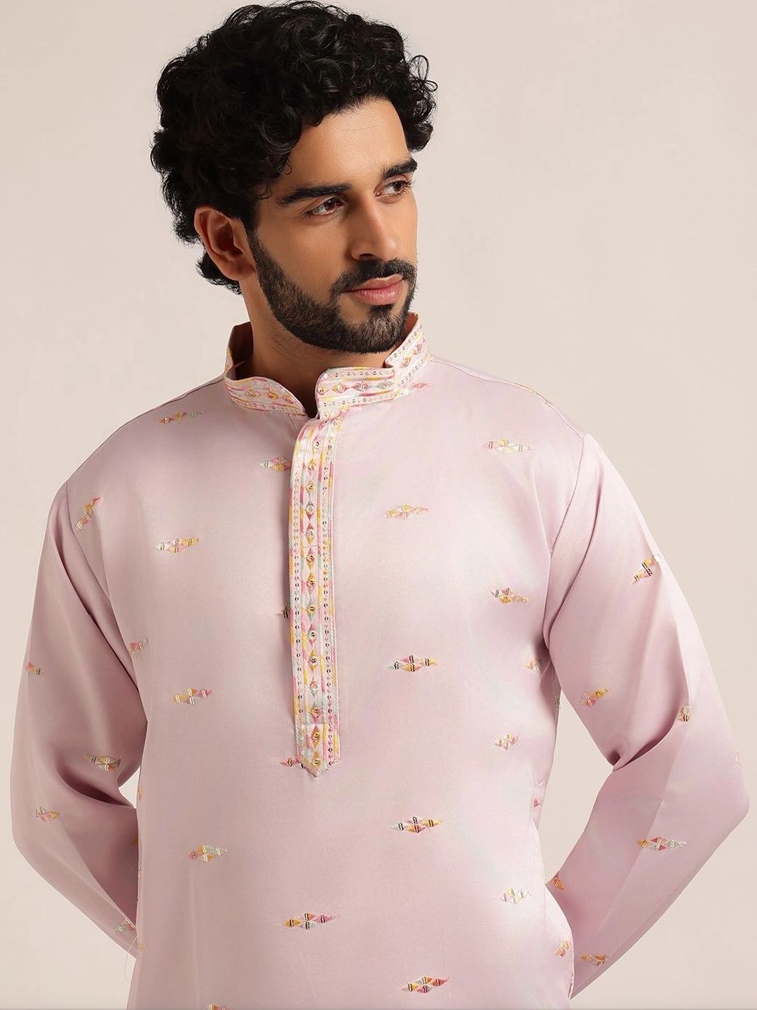 SOJANYA Men Ethnic Motifs Embroidered Thread Work Kurta