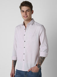 VASTRADO Men Classic Slim Fit Opaque Striped Casual Shirt