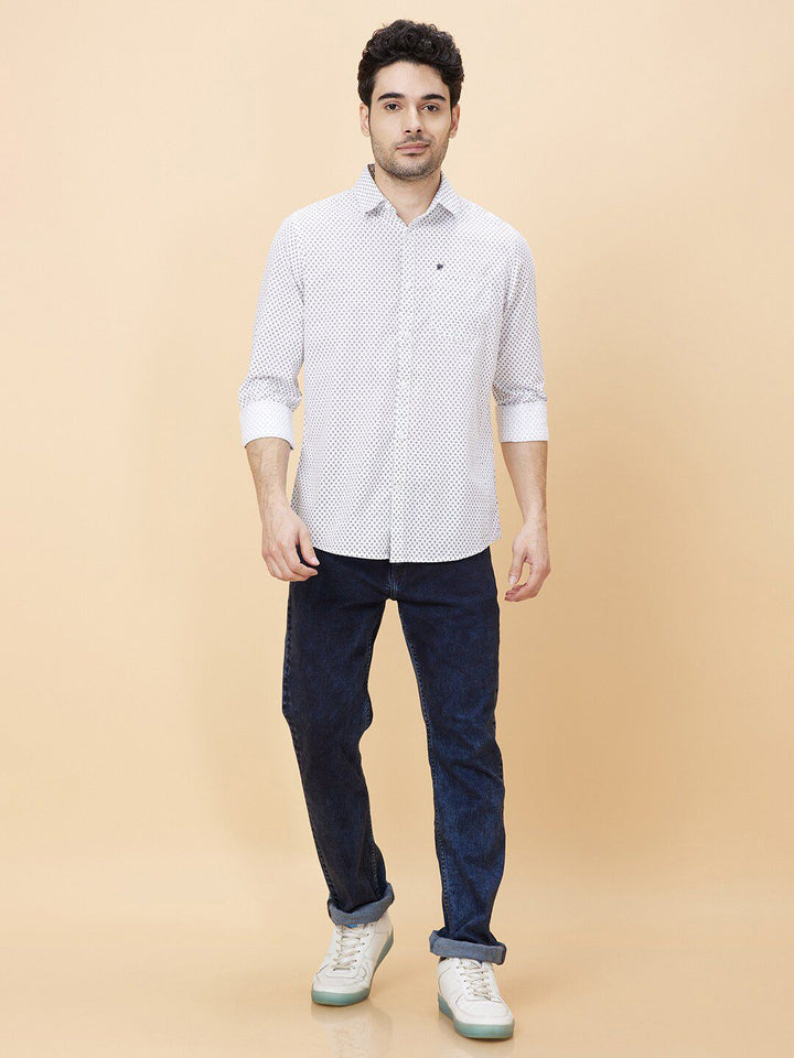 Being Human Micro Ditsy Printed Cotton Slim Fit Casual Shirt