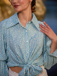 Athena Abstract Printed Shirt Style Top