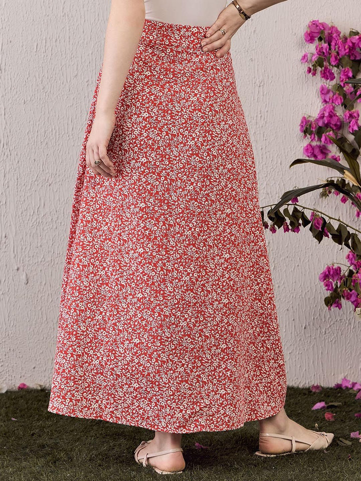 Berrylush Women Floral Printed A-Line Maxi Skirt