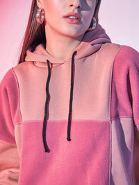 STREET 9 Colourblocked Hooded Pullover Sweatshirt