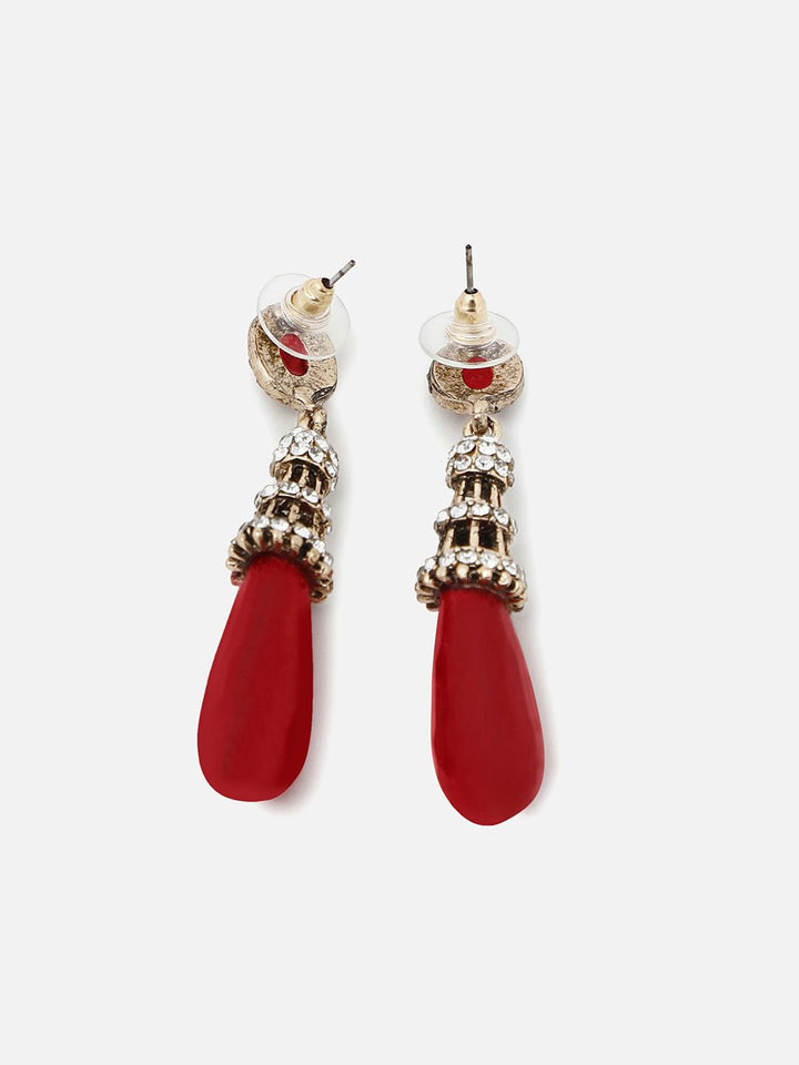 SoHi Red Contemporary Drop anting -anting