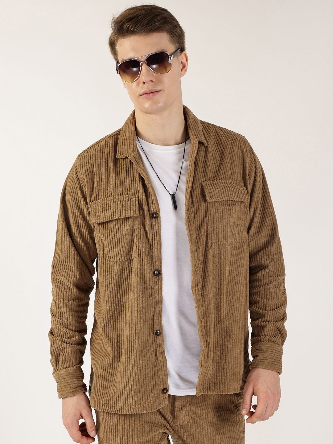 Thomas Scott Men Premium Corduroy Casual Shirt