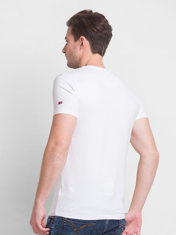 Being Human Men White Printed Cotton  T-shirt