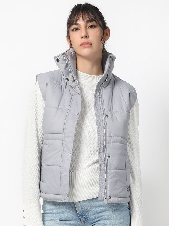 RAREISM Women Purple Solid Padded Jacket