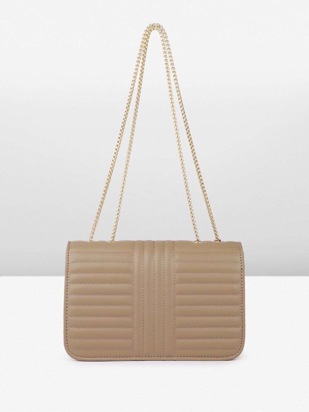 DressBerry Textured Structured Shoulder Bag with Quilted