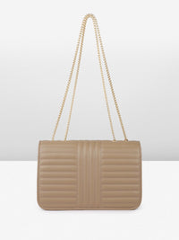 DressBerry Textured Structured Shoulder Bag with Quilted