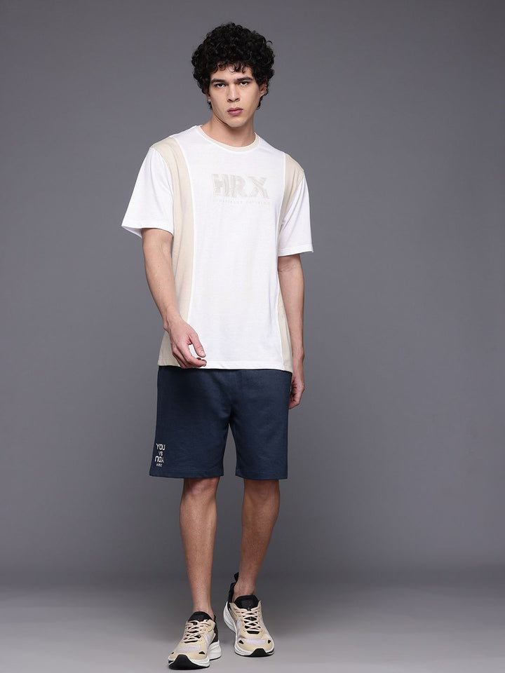HRX by Hrithik Roshan Colourblocked & Brand Logo Print Lifestyle T-shirt