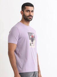 RARE RABBIT Men Dryden Graphic Printed Slim Fit Cotton T-Shirt