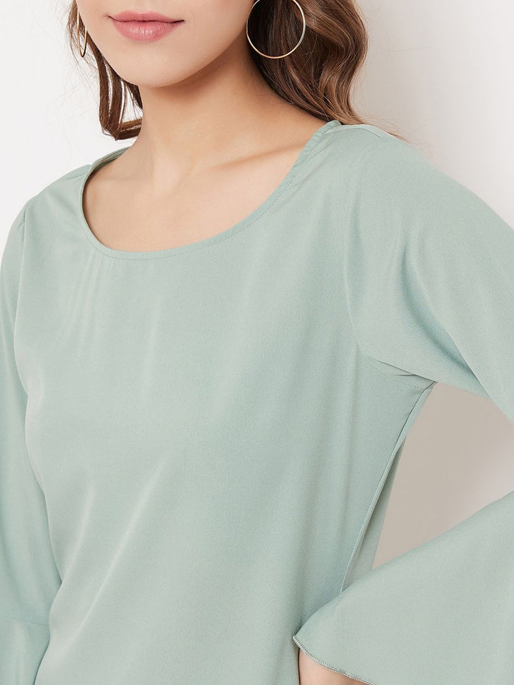 Berrylush Women Green Solid A-Line Dress