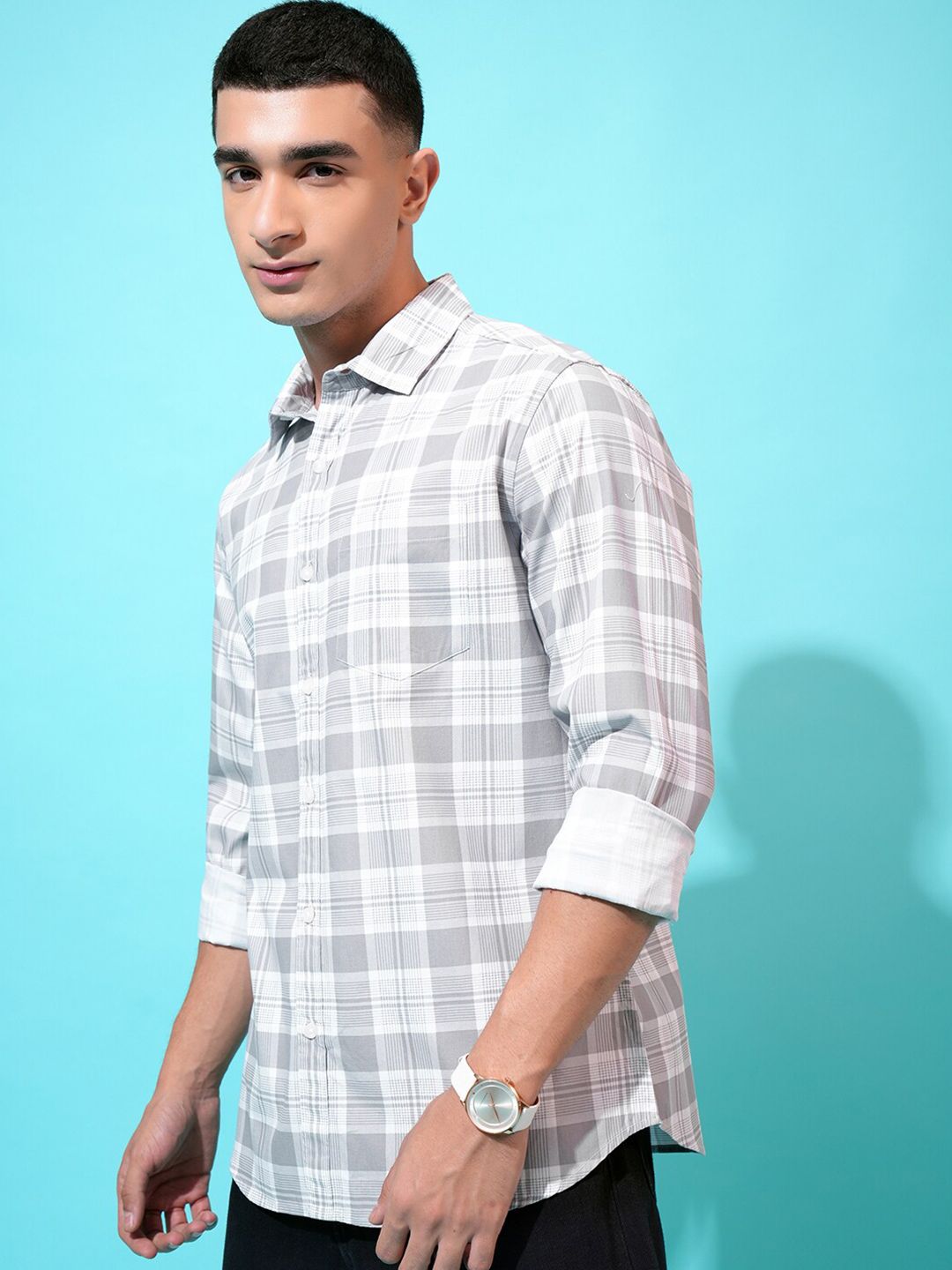 HIGHLANDER Checked Slim Fit Shirt