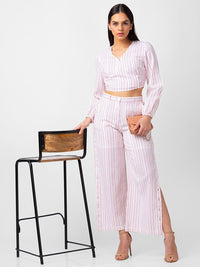 SPYKAR Women Striped Cropped Cotton Trousers