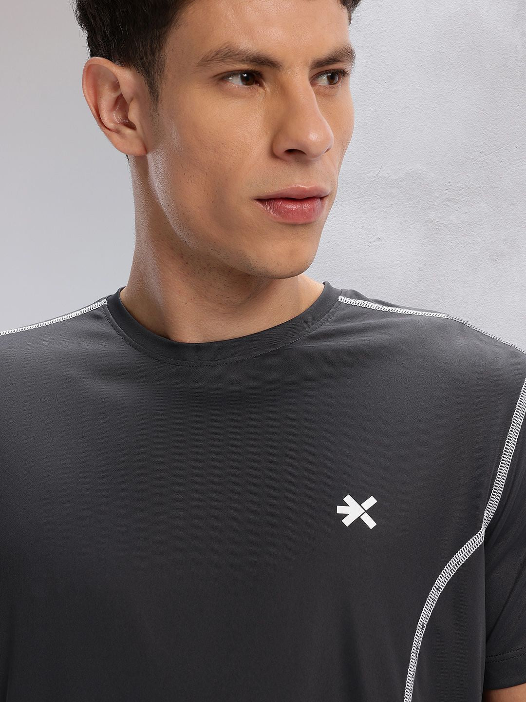 HRX by Hrithik Roshan Men Contrast Stitch Rapid-Dry Training T-shirt