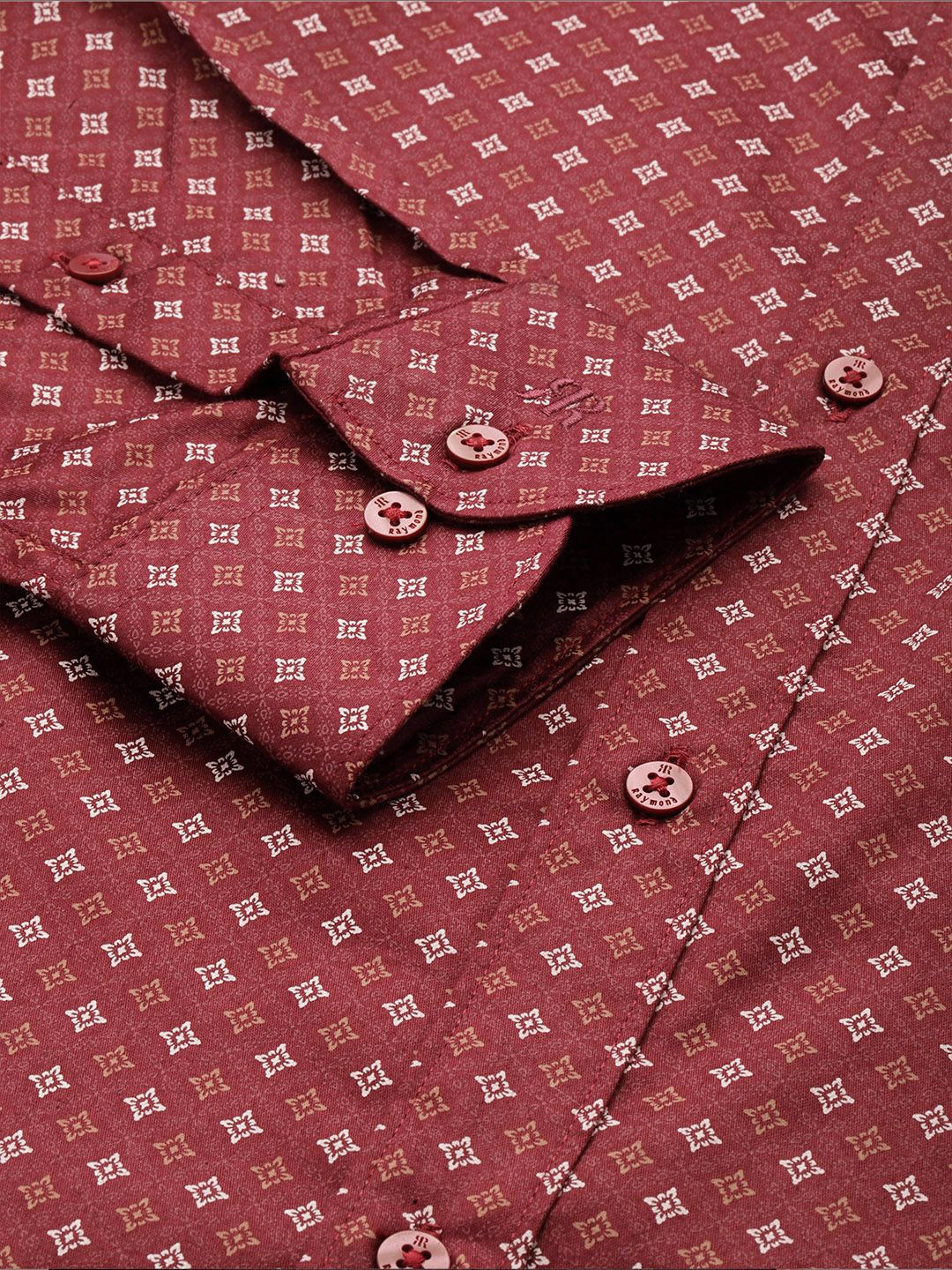 Raymond Pure Cotton Slim Fit Floral Printed Formal Shirt