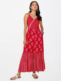 Global Desi Women Printed V-Neck Sleeveless Basic Jumpsuit