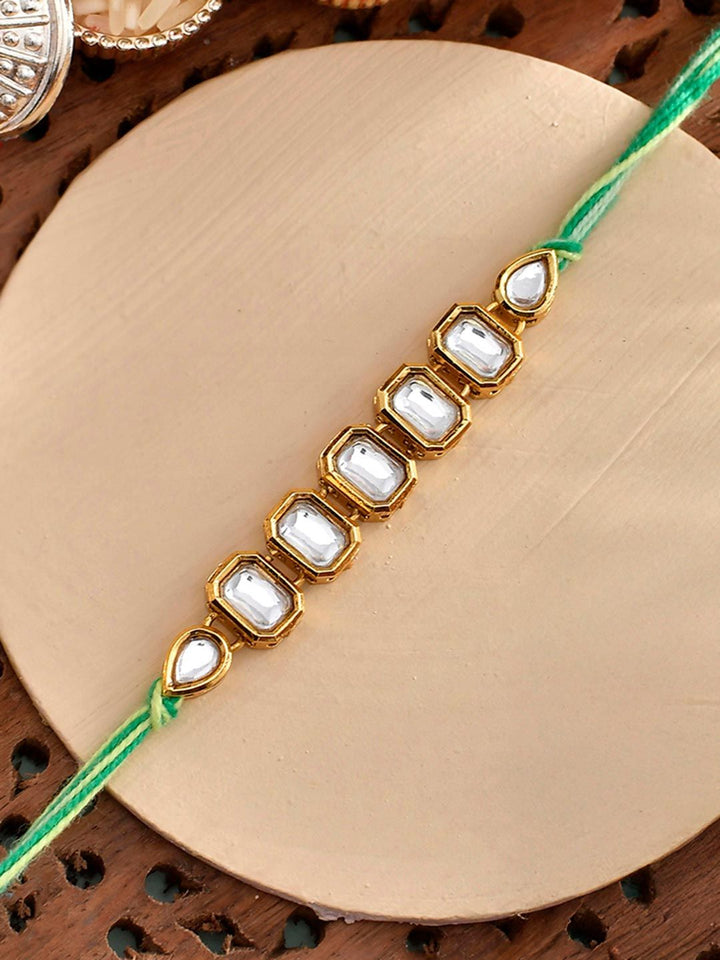 Voylla Motif Faux Kundan Thread Rakhi