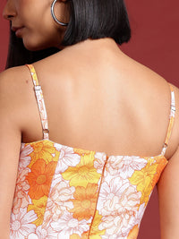 all about you Floral Print Drop-Waist Midi Dress