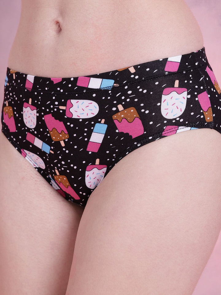 DressBerry Pack of 3 Printed Basic Briefs DRM-DB-PAN02D-TBC