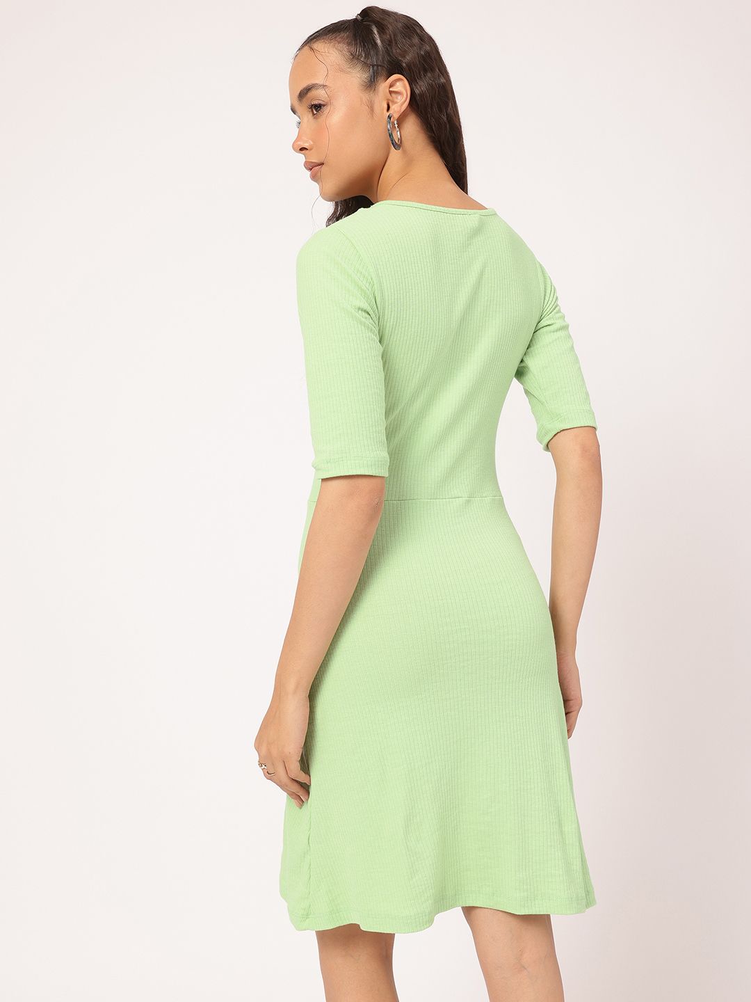 DressBerry Soft Grunge Ribbed Fit & Flare Dress