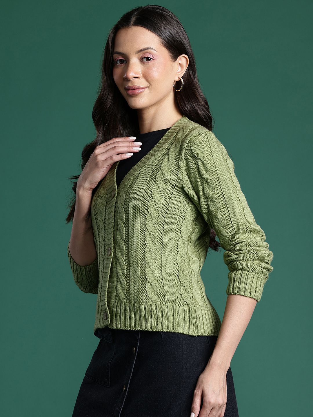 DressBerry Women Cable Knit Cardigan