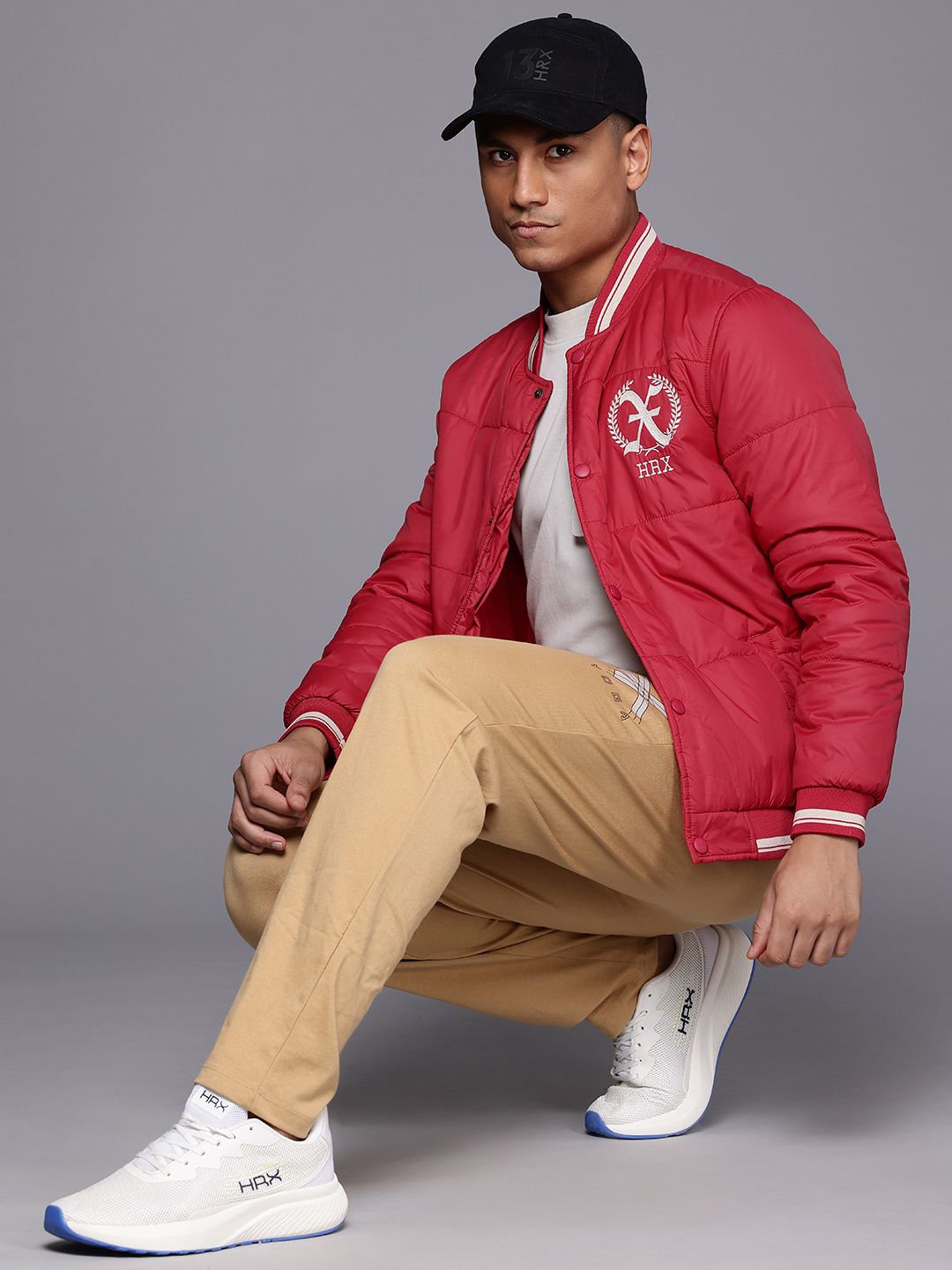 HRX by Hrithik Roshan Brand Logo Print Padded Jacket