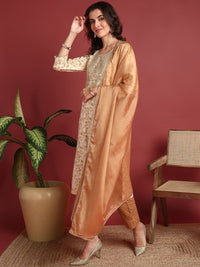 KALINI Women Printed Regular Sequinned Kurta with Trousers & With Dupatta