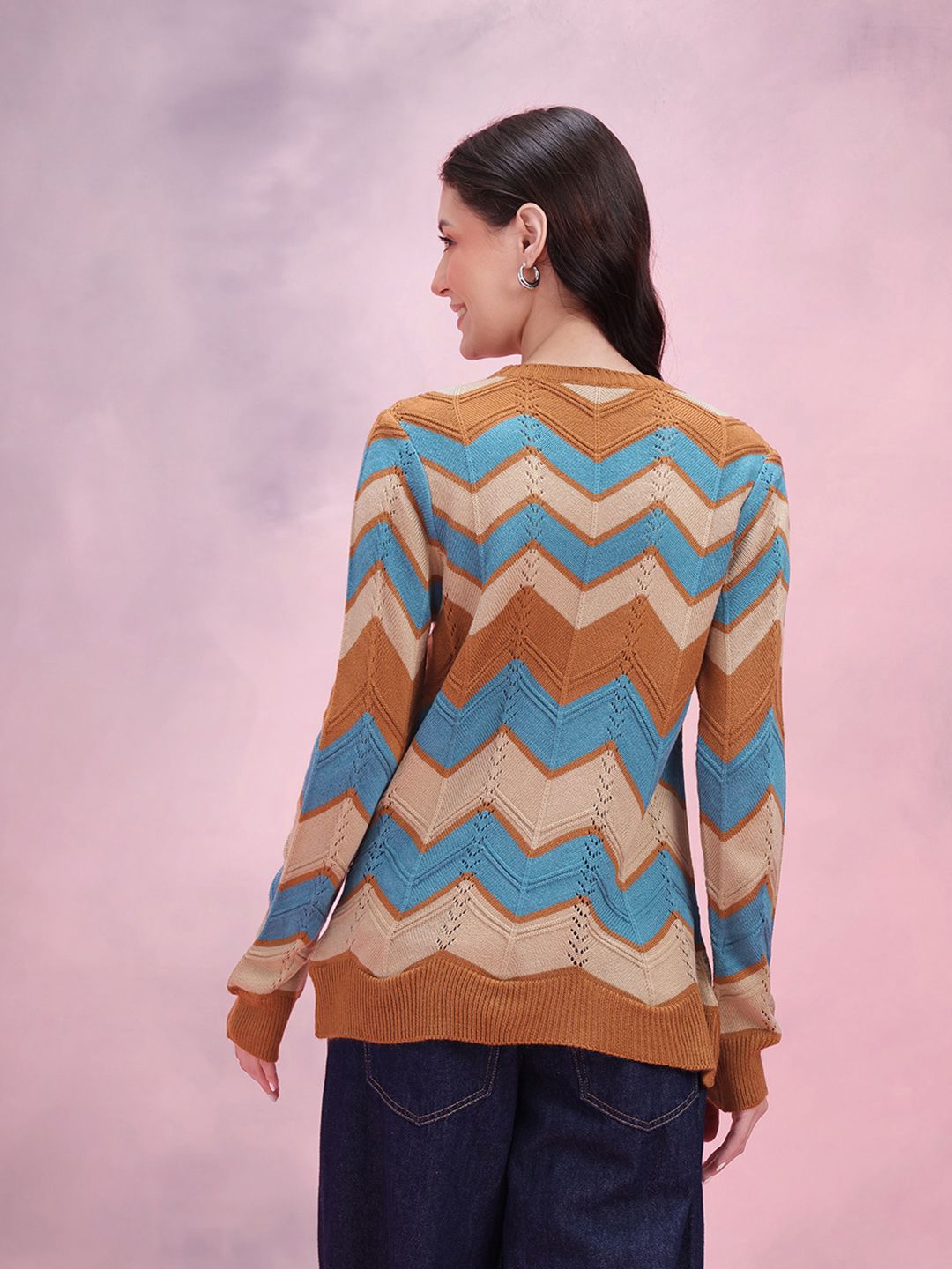 DressBerry Women Chevron Acrylic Pullover