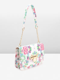 Lino Perros Floral Printed Structured Shoulder Bag