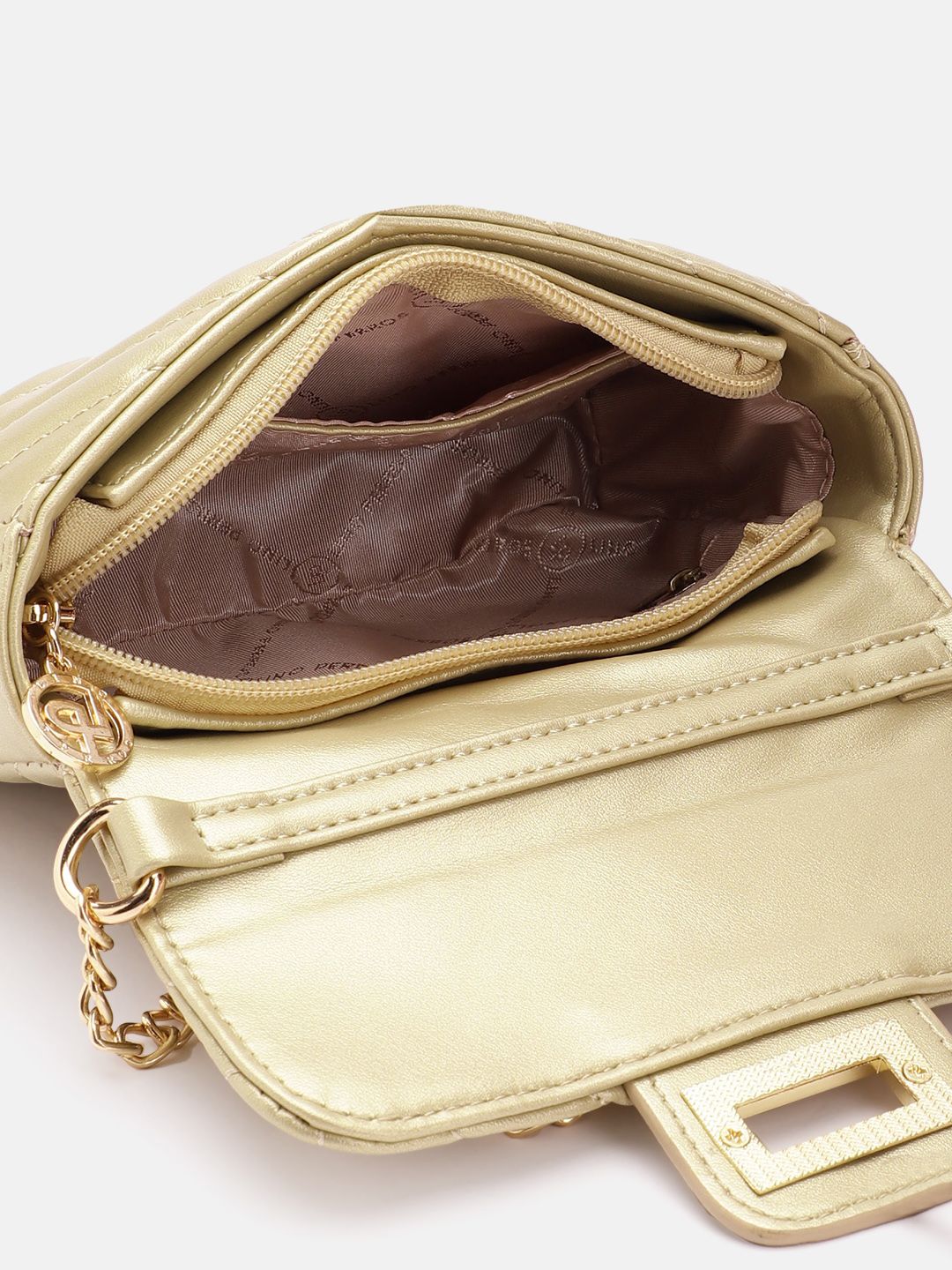 Lino Perros Structured Sling Bag with Quilted Detail