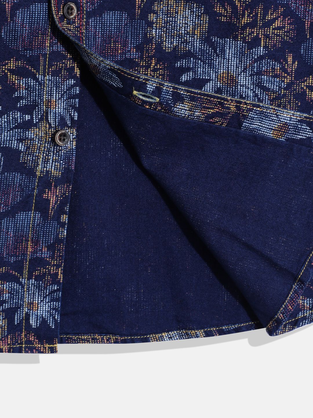 Monte Carlo Boys Floral Self Design Casual Smart Fit Shirt