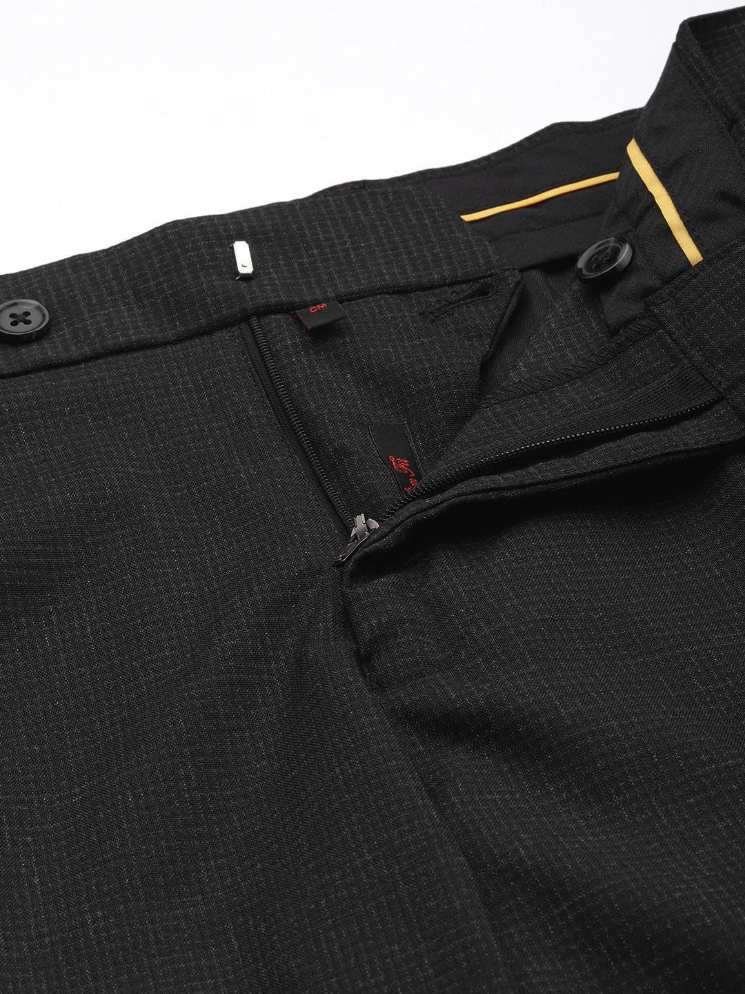 Raymond Men Checked Slim Fit Formal Trousers