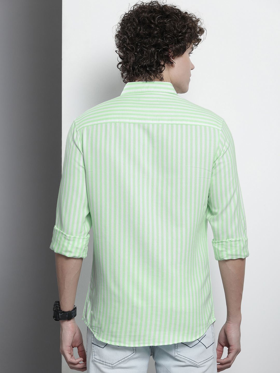 The Indian Garage Co Men Pinstripes Striped Casual Shirt