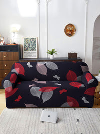 Cortina Black & Red Printed 3-Seater Sofa Cover