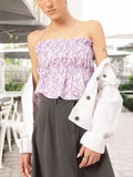 DressBerry Bloom Babe Smocked Floral Print Bandeau Top