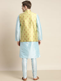 SOJANYA Kurta Motif Etnik Biru Lelaki dengan Churidar