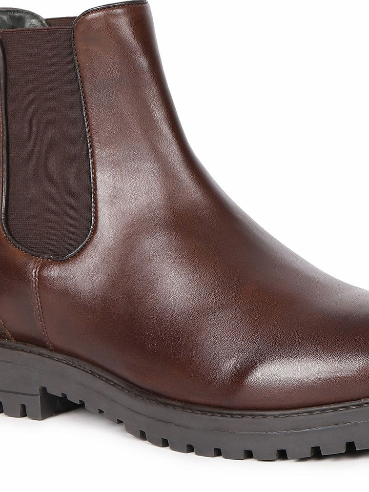 RARE RABBIT Men Gum Leather Flat Boots