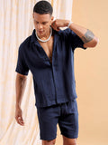 The Indian Garage Co Cuban Collar Pure Cotton Shirt With Shorts