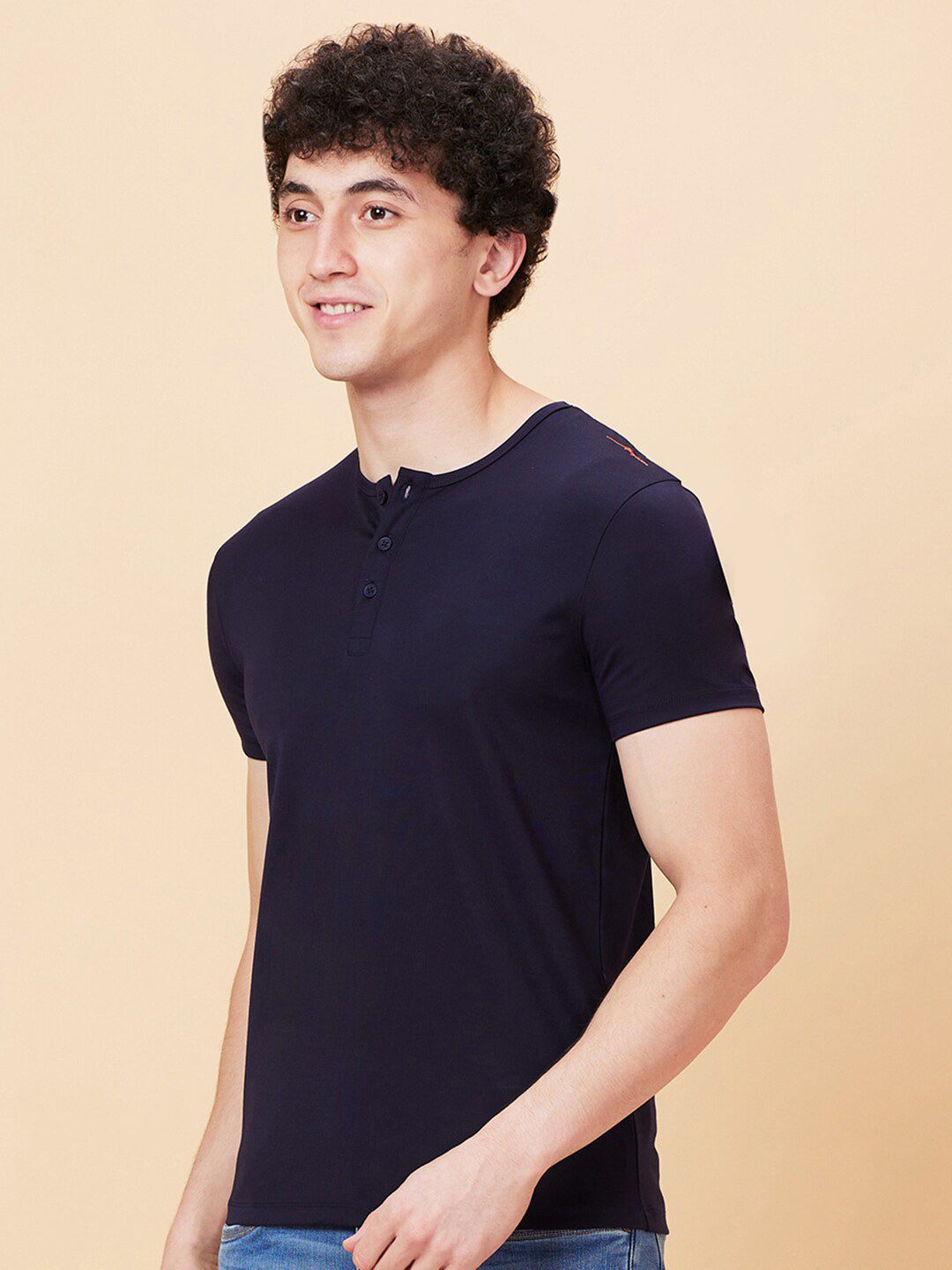 Being Human Henley Neck Casual T-shirt