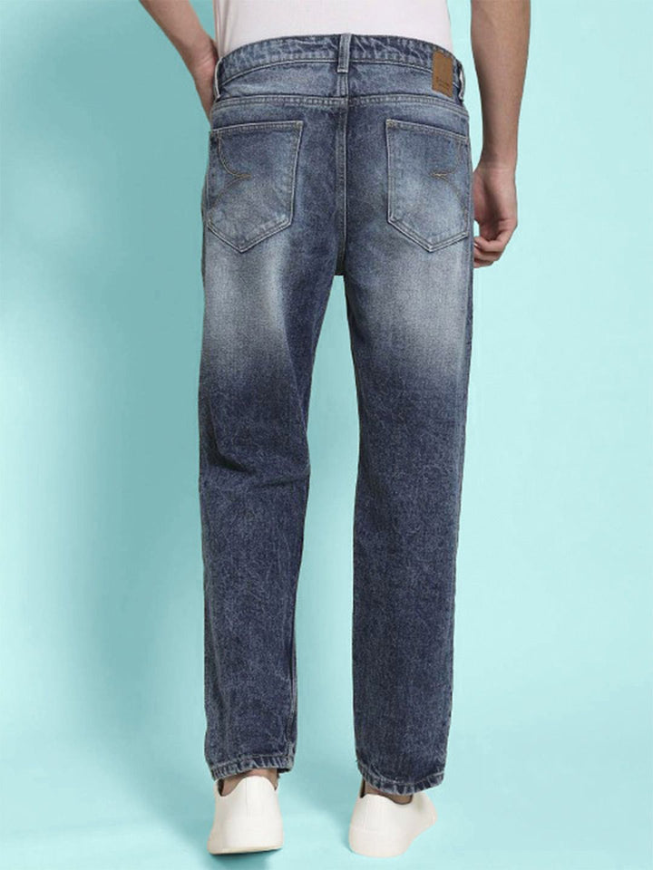 Bene Kleed Men Relaxed Fit Slash Knee Heavy Fade Jeans