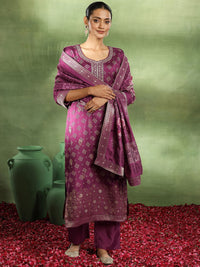 Libas Bandhani Printed Sequinned Kurta with Trousers & Dupatta