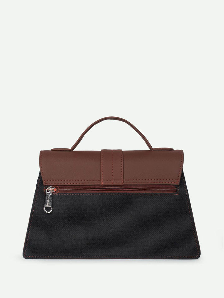 ZOUK Kriti Sanon - Jet Black Iconic Evening Structured Satchel